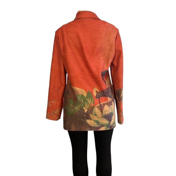 Tempo Paris Art Deco Motif Bohemian Open Front Cardigan Blazer - Picture 7 of 12